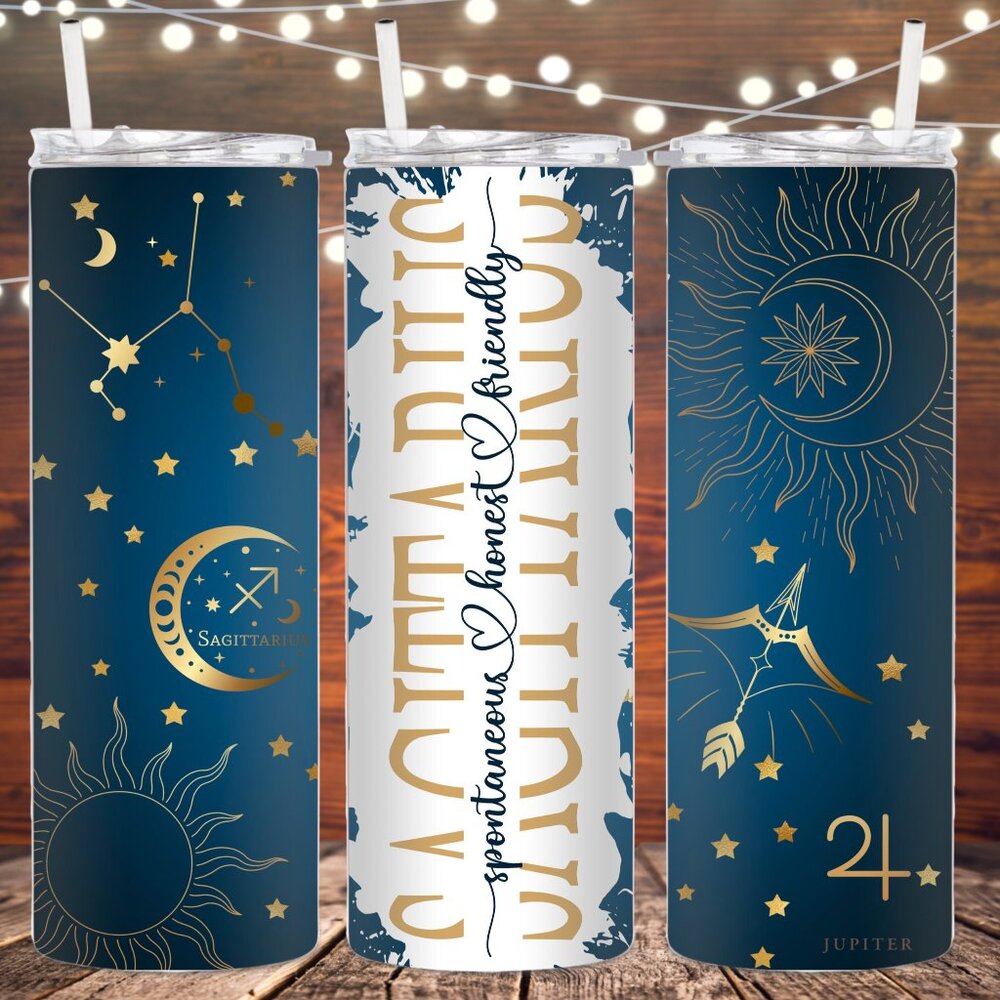 Sagittarius Zodiac Sign Metal Insulated tumbler